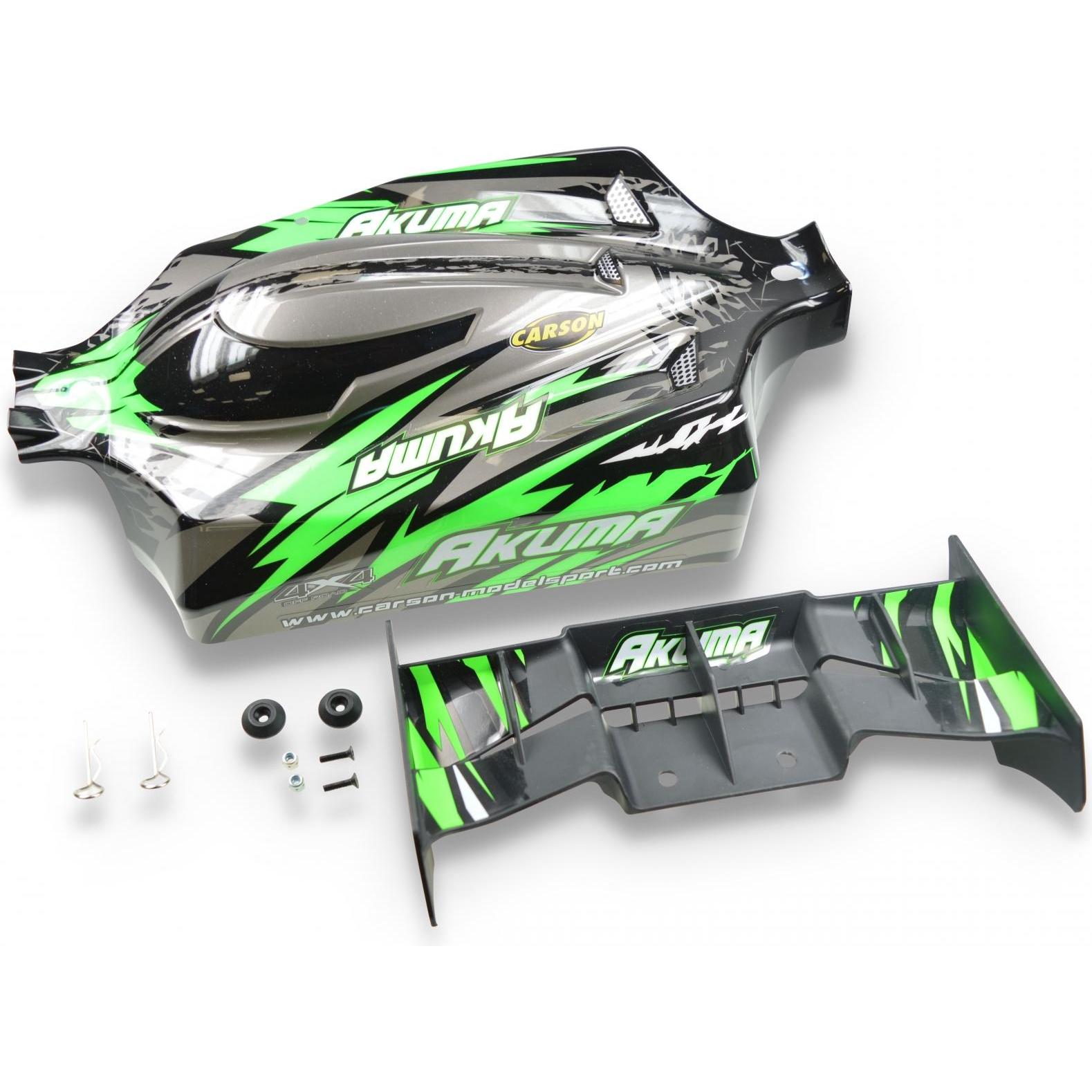 Carson 1:8 Karosserie-Set Akuma grün/cyan