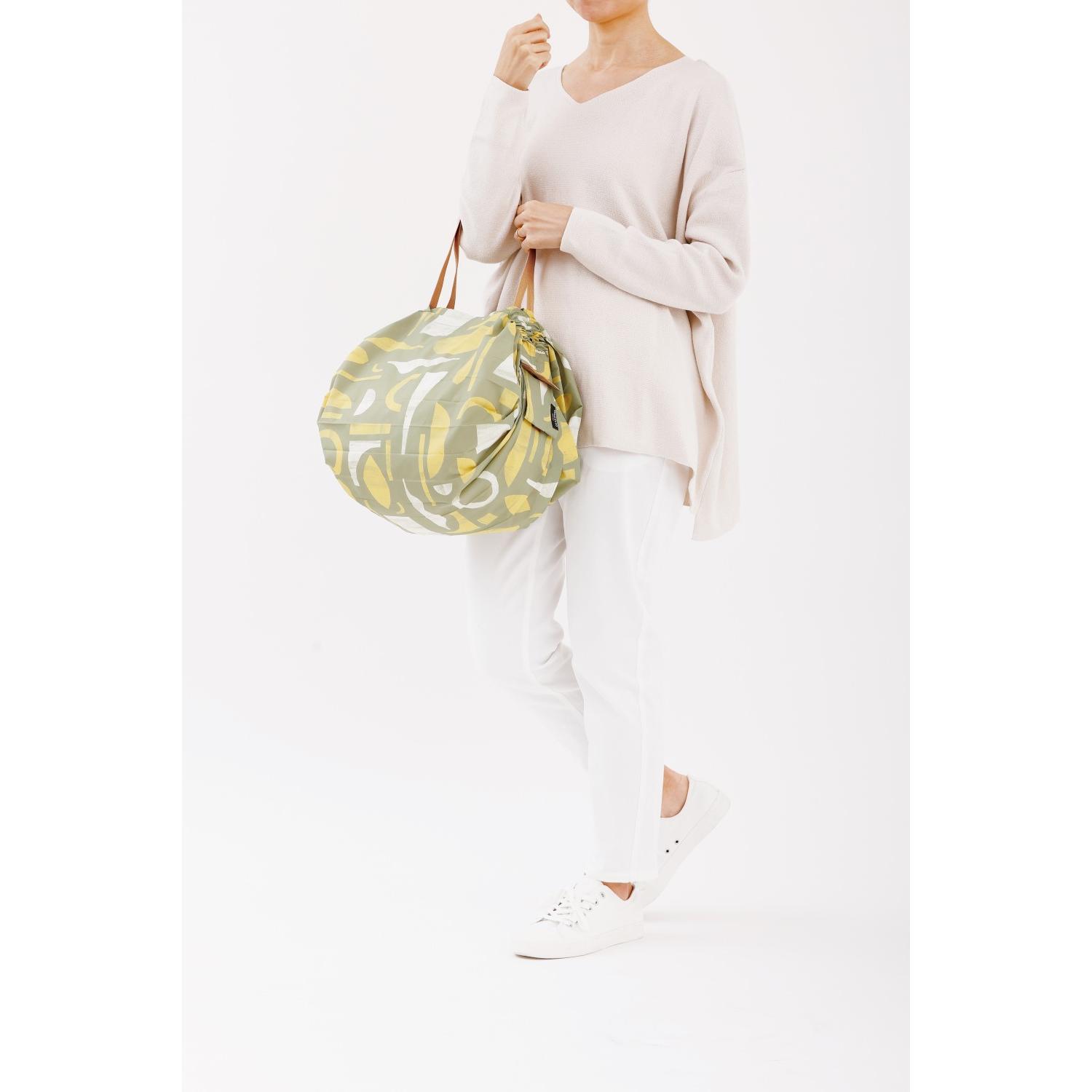 Thumbnail - Shupatto, Einkaufshilfe, Compact Bag "nostalgia" - M - Faltbare Tasche One-Pull (patentiert), Mehrfarbig