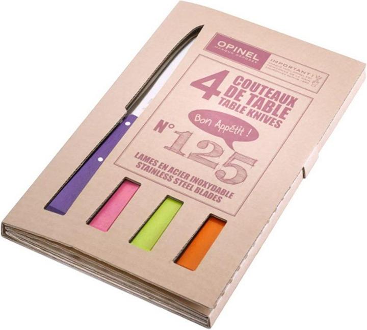 Produktbild Opinel No 125 BON APPETIT POP Tafelmesser-Set, 4x (4 Stk.)