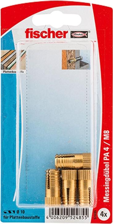 Produktbild Fischer 52485 Messingdübel PA 4 M 8/25 K SB-Karte (4 Stk.)