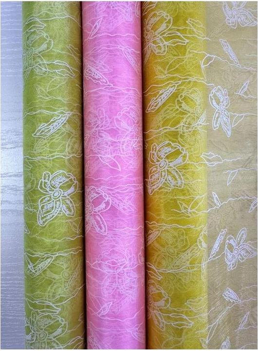 Image du produit GuGus Tissu de décoration "Organza" roulé et coupé vert clair impression de papillons 36cm x 300cm