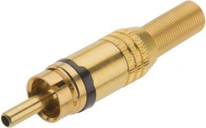 Produktbild RS PRO RCA Stecker sw. vergoldet Loch-Pinkont.