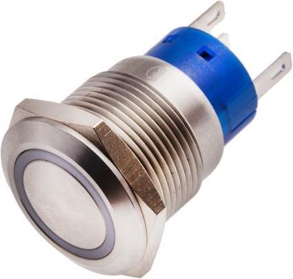 Produktbild RS PRO 19mm,stainless,SPST,Latch,Yel,24V