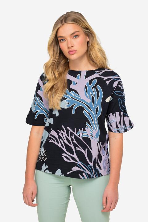 Immagine prodotto Laurasøn T-Shirt, Korallen-Print, Rundhals, Halbarm mit Raffung (M)