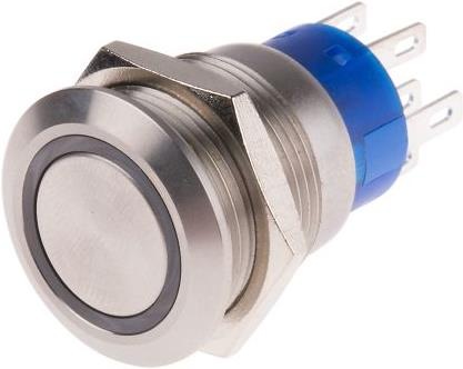 Actual product image Rs Pro 19mm,stainless,DPDT,ltch,Bl,220V