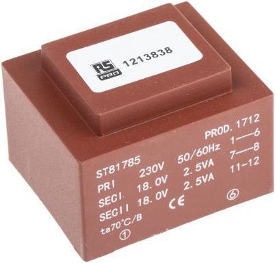Produktbild RS PRO PCB Transformer 5VA 2x18V