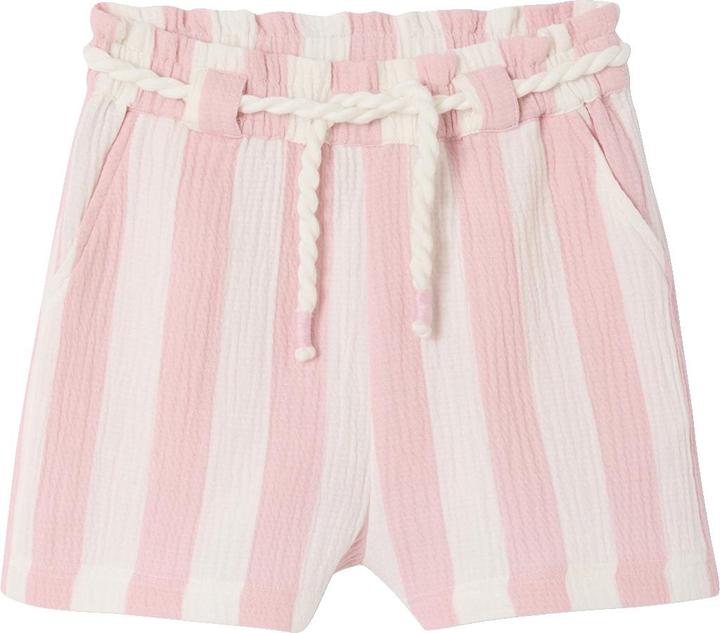 Actual product image Vertbaudet Mädchen Musselin-Shorts mit breiten Streifen und Bindegürtel (110)
