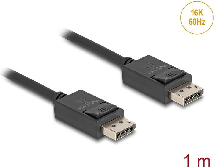 Actual product image Delock Coaxial DisplayPort cable 16K 60 Hz 80 Gbps 1 m (1.10 m, DisplayPort)