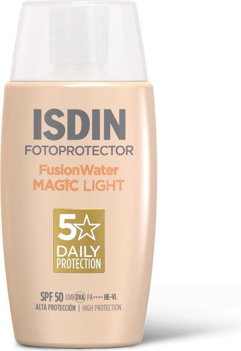 Isdin Fusion Water Farbe Light (Sonnencreme Gesicht, SPF 50, 50 ml, 76 g)