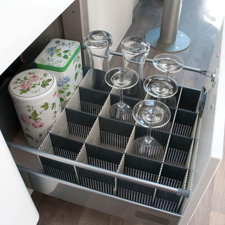 Actual product image Purvario Storage strips 100 MAXXI 8-piece, light gray/anthracite