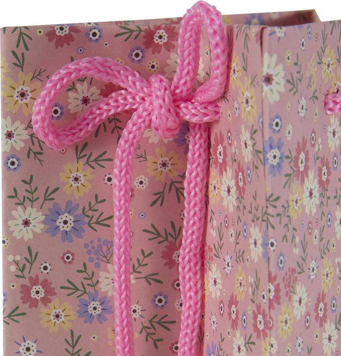 Produktbild Idena Flaschentasche Blumen Kraftpapier 140g/m² pink 12,5x35x9cm