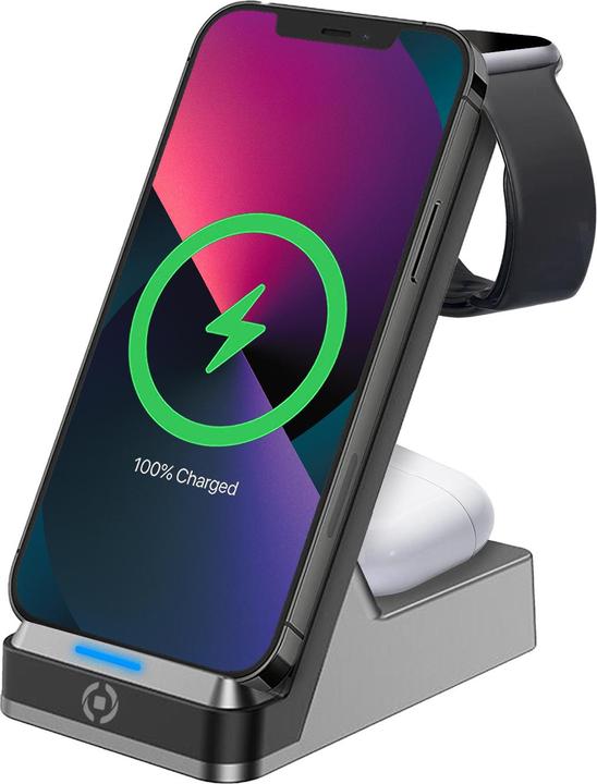 Celly Universal Wireless Charging Wlstand3in1bk 3in1 Black (15 W)