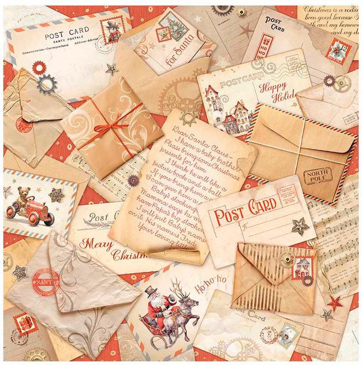 Image du produit Stamperia Paquet de tissus "Gear up for Christmas", set de 4, 4 designs à 30 x 30 cm