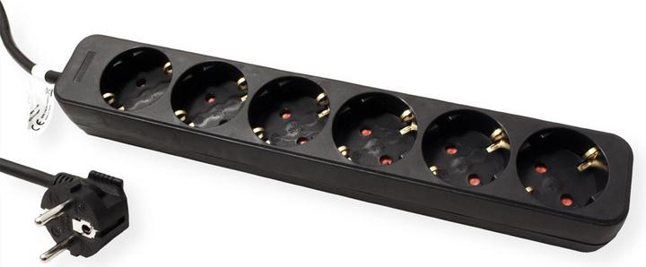 Produktbild Roline 6fach Steckdosenleiste ohne Schalter schwarz 3m (6 x, CEE 7/3, 3 m)