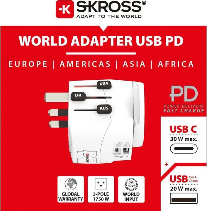 Actual product image Skross PRO Light USB AC30PD