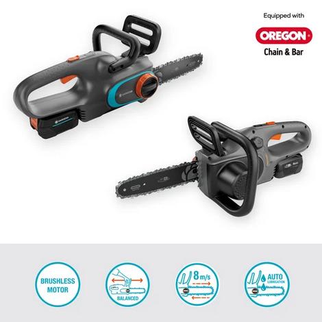 Image du produit Gardena Akku-Kettensäge PowerSaw 250/18V P4A Ready-T-U Set (Tronçonneuse à batterie)