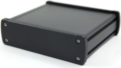 Actual product image RS PRO Black IP66 Extrude Alumin.146.6x41.6x129