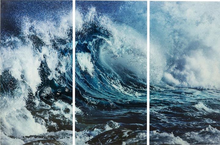 Kare Design Tableau en verre Triptychon Wave 160x240cm (3/Set) (160 x 240 cm)