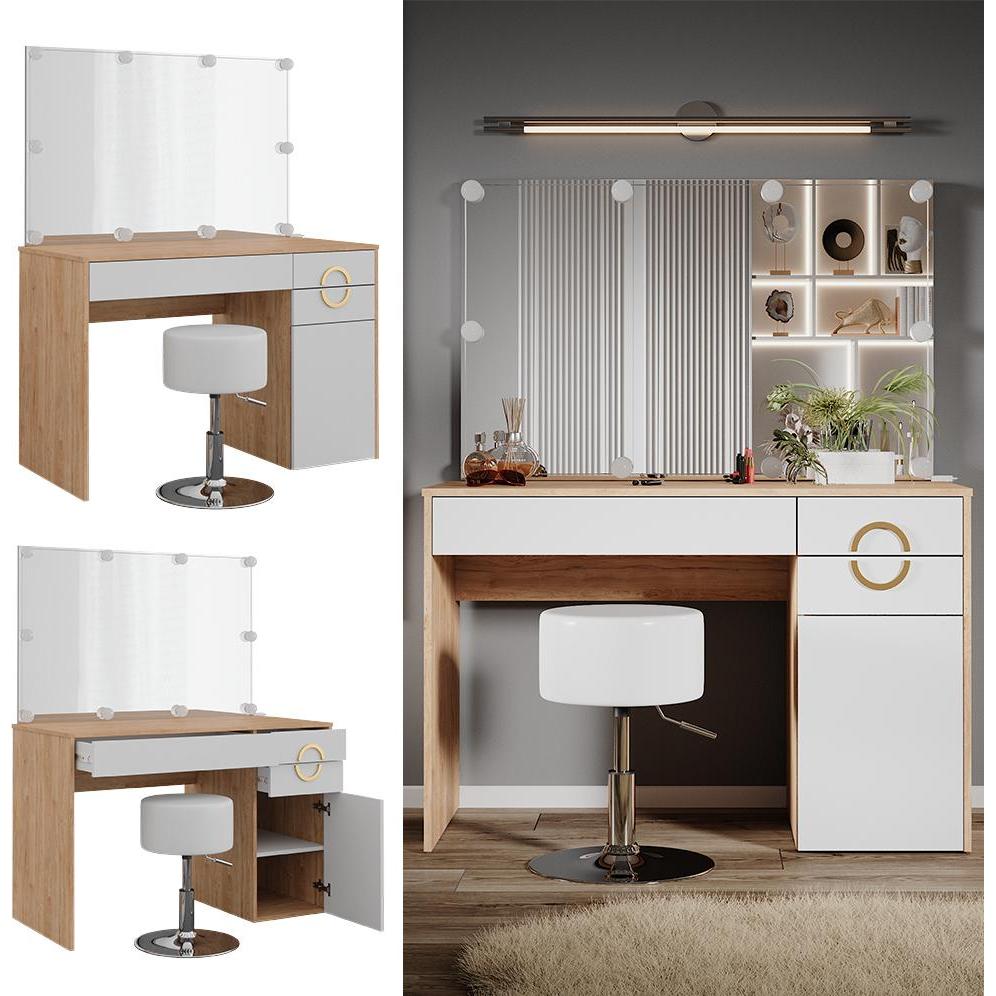 Thumbnail - Vicco, Schminktisch, Adela mit Hocker und Beleuchtung