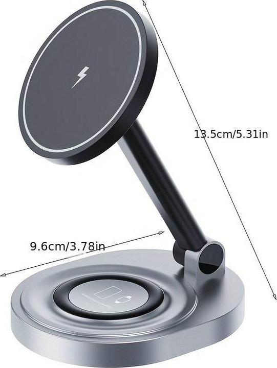 Produktbild PhoneLook Ladestation 15W faltbare magnetische 2in1 MagSafe Station für iPhone und AppleWatch (15 W)