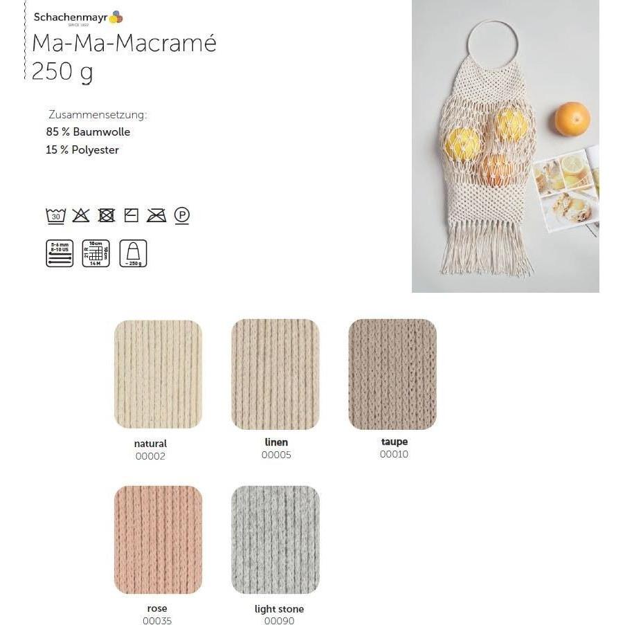 Thumbnail - Schachenmayr Ma-Ma-Macrame 4mm (Makramee-Garn, geflochten), Garn + Wolle, Grau