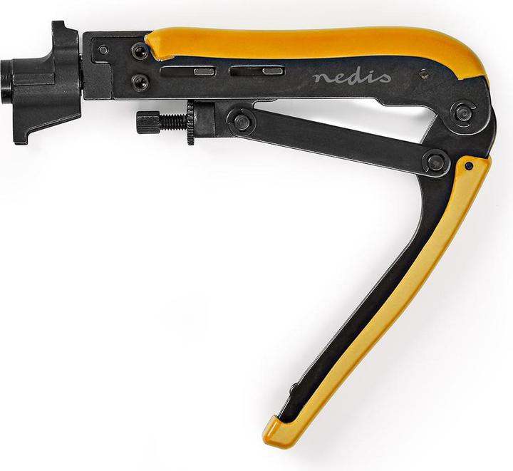 Actual product image Nedis Compression pliers F-connector RG58, RG59, RG6, RG7, RG11 Hardened steel Black/Yellow (20 mm)