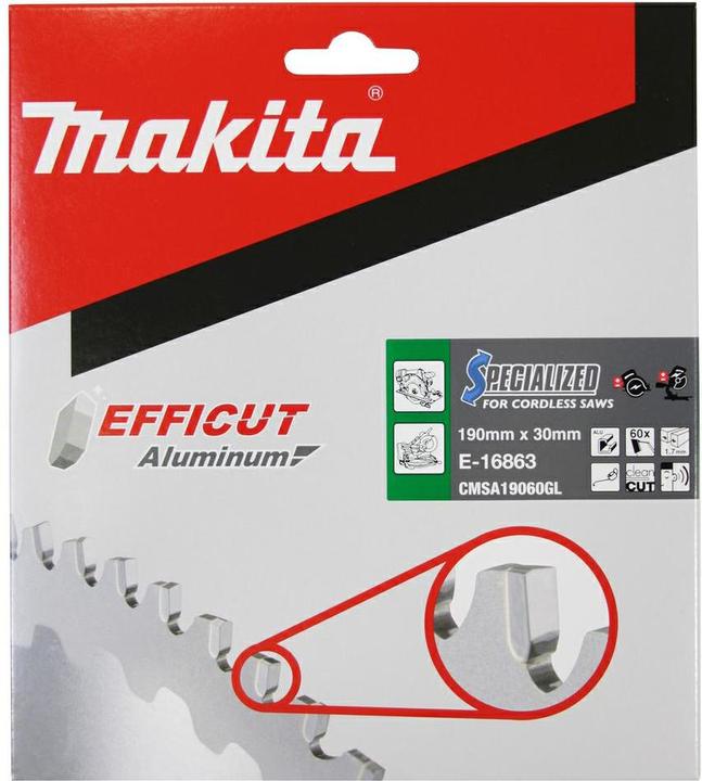 Produktbild Makita KREISSÄGE 190x30x60z EFFICUT ALUFOLIE