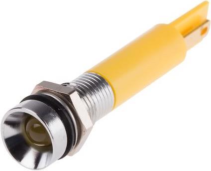 Produktbild RS PRO LED erhaben 8mm chrom 230Vac gelb