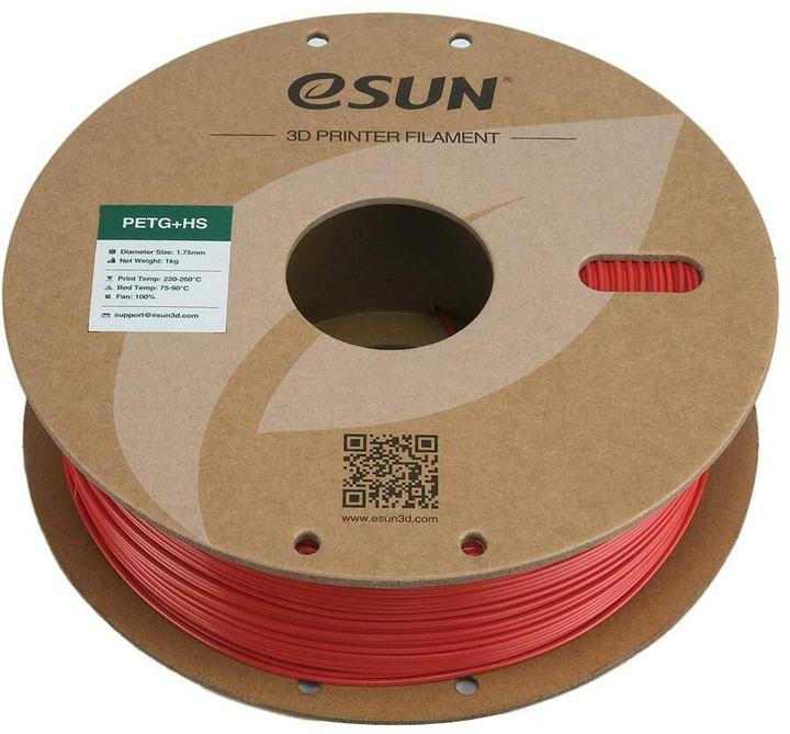 Actual product image eSUN EPETG+HS 1.75mm FIRE ENGINE RED 1kg (PETG, 1.75 mm, 1000 g, Red)