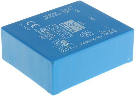 Produktbild Block Transformer FL PCB 14VA 2x15V