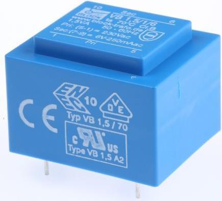 Produktbild Block PCB mount transformer 1.5VA 1x6 o/p