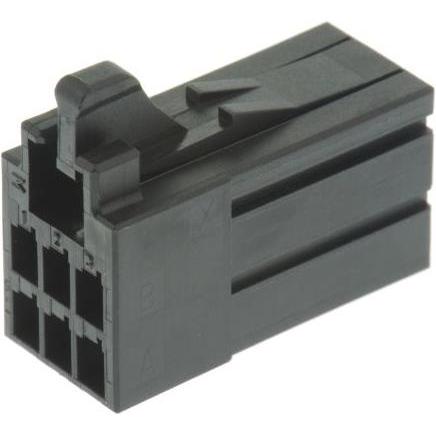 TE Connectivity Housing FH 6w 2row Rec 2.5mm X key D-2, Elektronikkabel + Stecker, Schwarz