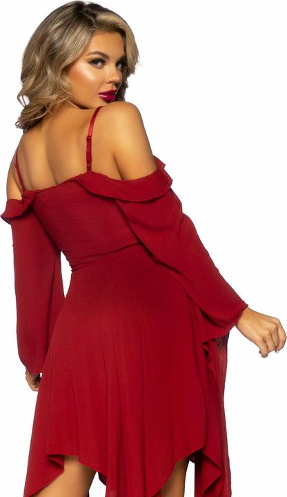 Produktbild Leg Avenue Dunkelrotes Trägerkleid mit Trompetenärmeln (L)