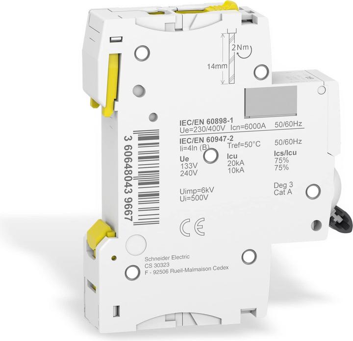 Immagine prodotto Schneider Electric Acti9 iC60N MCB 1 Polo 6A Curva B