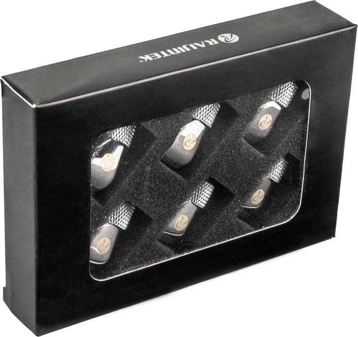 Actual product image Raijintek Pelias D140906, 90 degree adapter - 6-pack, silver