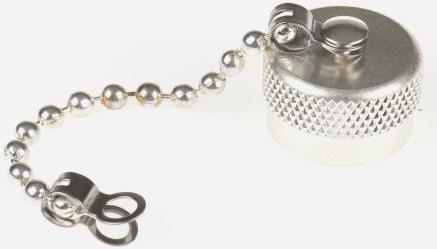 Actual product image TE Connectivity N plug dustcap and chain