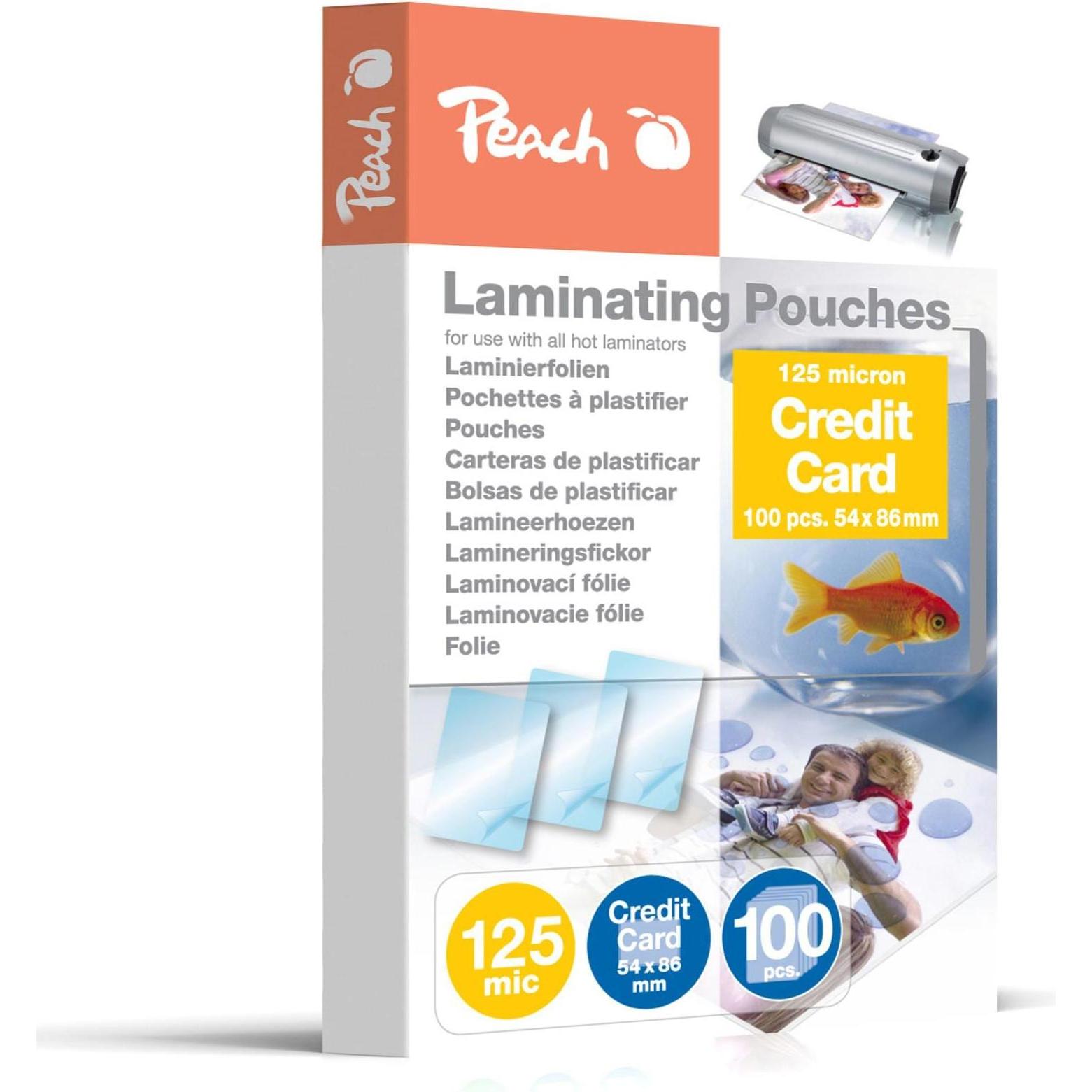 Peach, Laminierfolie, Laminierfolie Credit Card (Kreditkarte, 100 Stück, 125 µm)