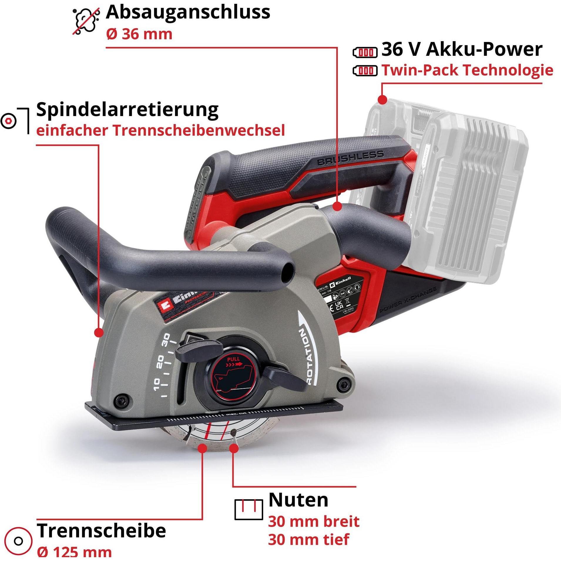 Einhell, Fräse, Akku - Mauernutfräse TP-MA 36/30 Li Brushless - solo