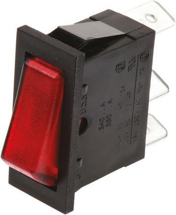 Produktbild Arcolectric Wippschalter 1P sw E-A 27x12mm bel rot
