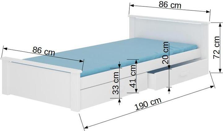 Immagine prodotto ADRK Furniture Letto con materasso ALDEX 180x80 (80 x 180 cm)