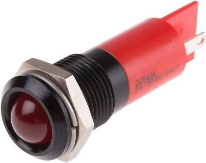 Produktbild RS PRO LED erhaben 14mm schwarz 24-36Vdc rot