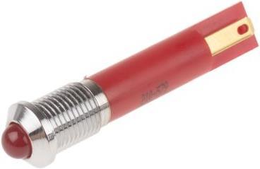 Produktbild RS PRO LED erhaben chrom 8mm rot 24Vac/dc
