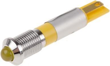 Produktbild Rs Pro LED erhaben 8mm chrom 24Vac/dc gelb