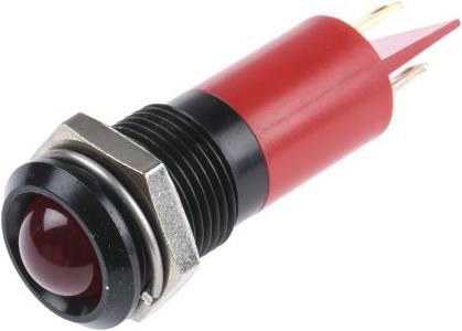 Produktbild RS PRO LED erhaben 14mm schwarz 24Vdc HE rot