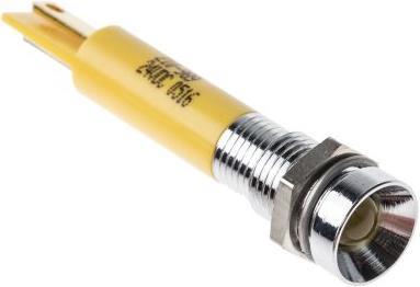 Produktbild RS PRO LED erhaben 8mm 24Vdc schwarz gelb