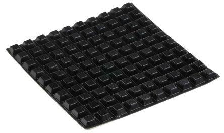 Produktbild RS PRO Black stick on Sq, 5.8mm H x 12.7mm Dia