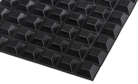 Produktbild RS PRO Black stick on Sq, 7.6mm H x 20.6mm Dia