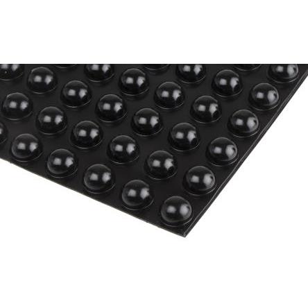 Rs Pro, Möbelgleiter + Schutzpuffer, Black stick on, 9.6mm H x 17.8mm Dia