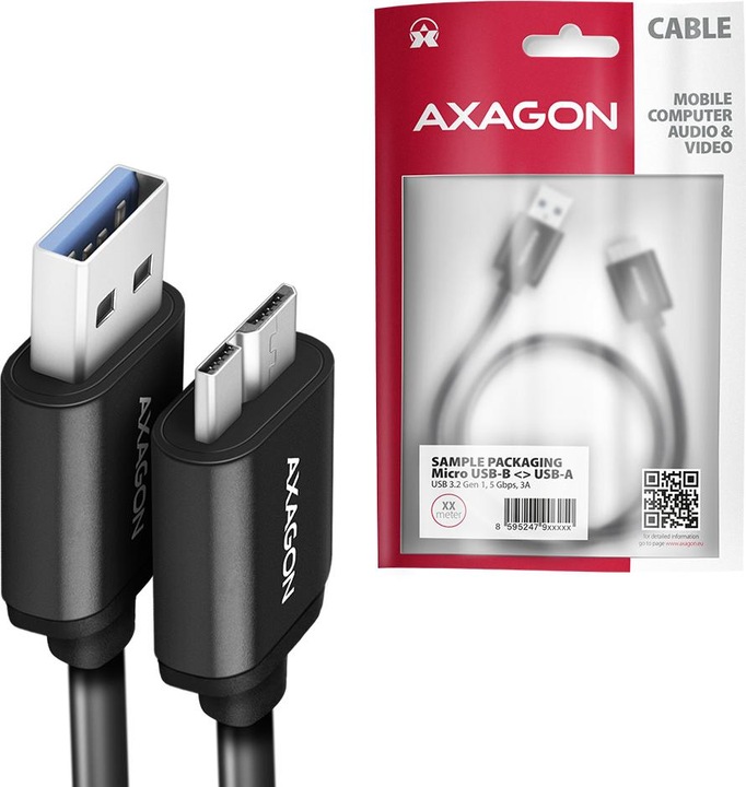 Produktbild Axagon BUMM3-AM10AB Kabel Micro-B USB auf USB-A 3.2 Gen 1 (1 m, USB 3.2 Gen 1)