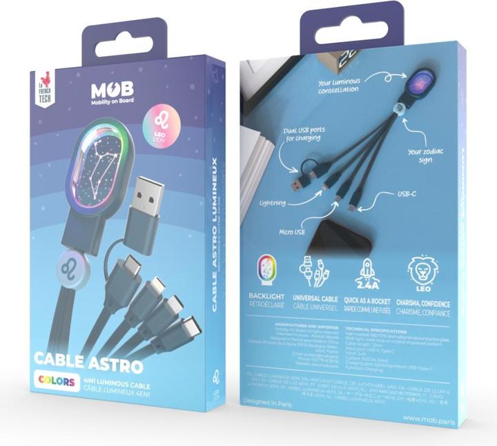 Produktbild MOB Universal Ladekabel 4in1 - Sternzeichen Jungfrau (USB 4.0)